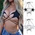 Punk Leather Black Star Bra Bustier